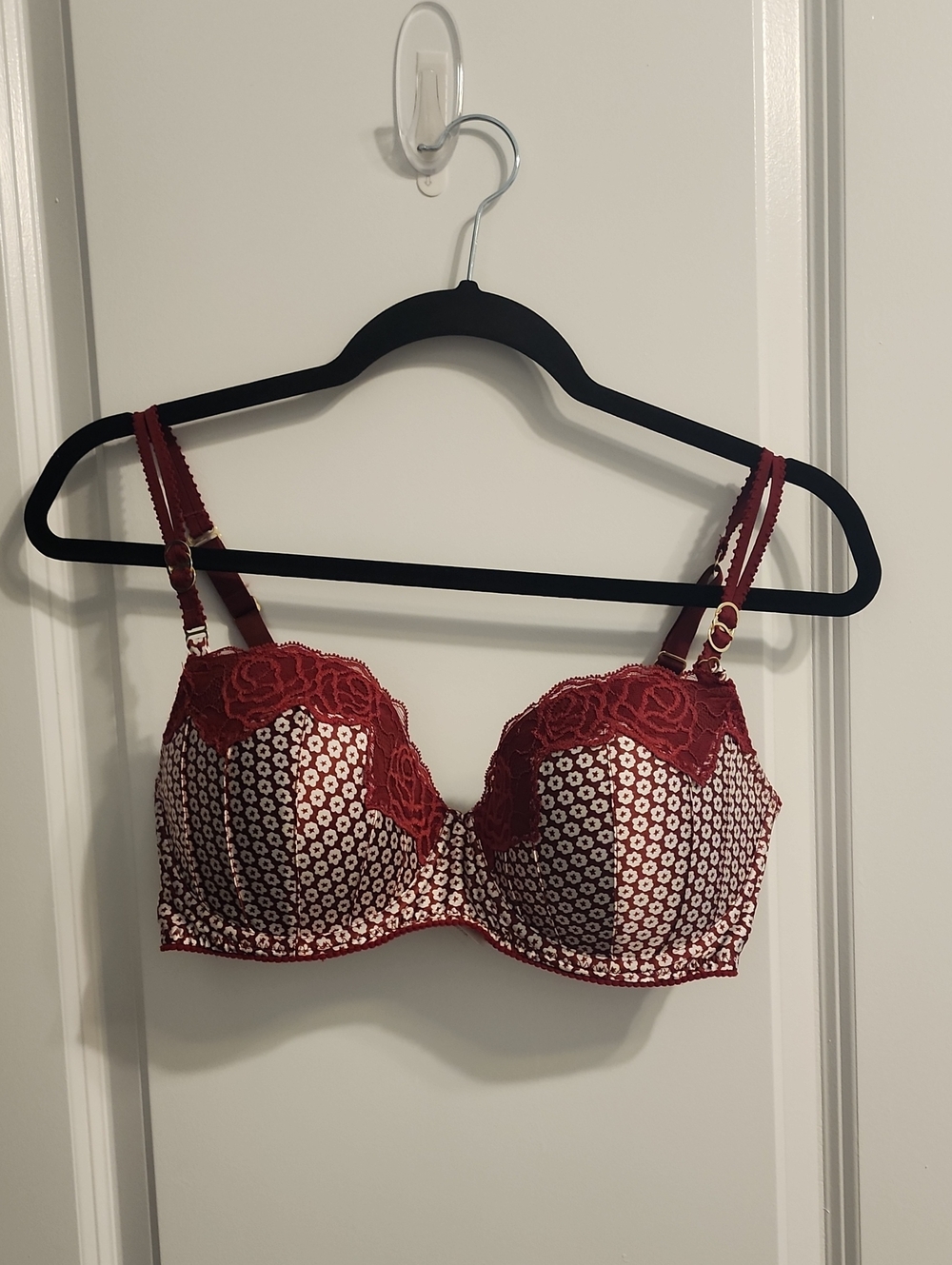 Stella McCartney Red Floral Lace Underwire Bra 36DD